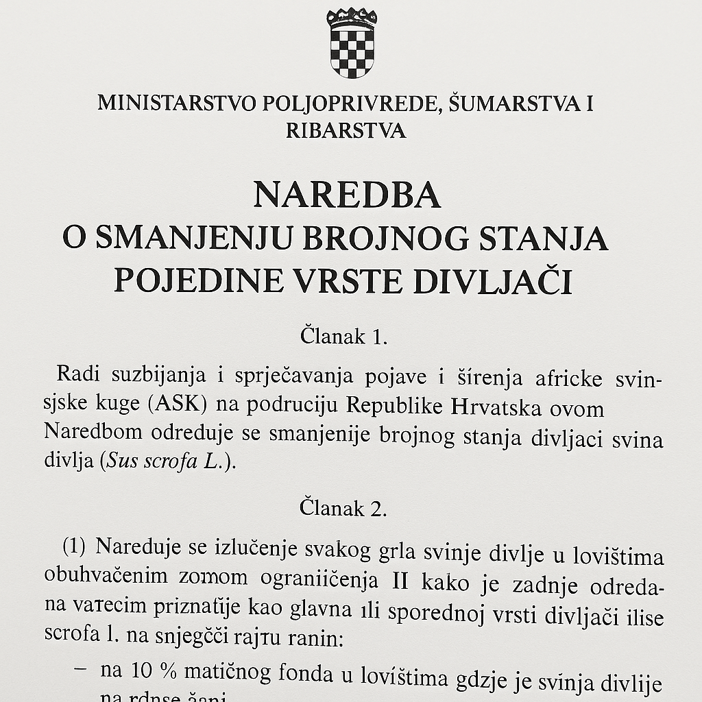 Naredba o smanjenju broja svinja divljih