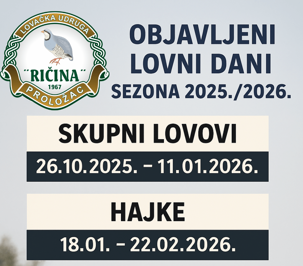 Objavljeni lovni dani za sezonu 2025./2026.